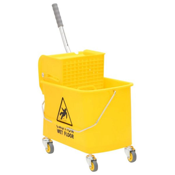 vidaXL Mopp-Eimer mit Presse und Rollen Gelb 20 L Polypropylen, 154460