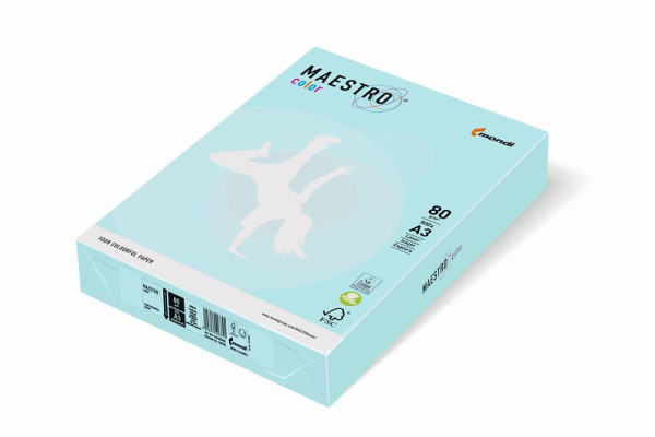 MAESTRO COLOR Kopierpapier MAESTRO® Color Pastell, A3, 80g/m², 500 Blatt, mittelblau, 9417-MB30B80B