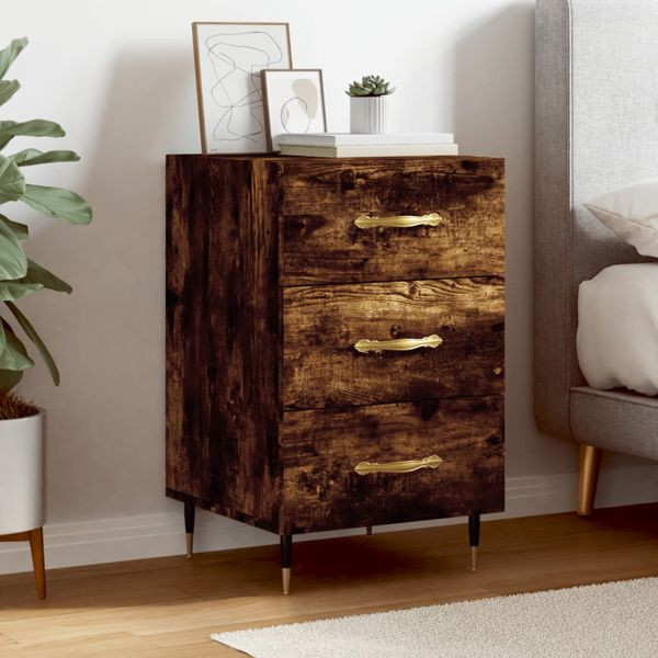 vidaXL Nachttisch Räuchereiche 40x40x66 cm Holzwerkstoff, 827641