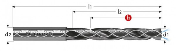 Karnasch VHM-Hochleistungsbohrer IQ-Drill mit IK d= 8,0 / L3= 64 HAK XFN-2, 2204250800064