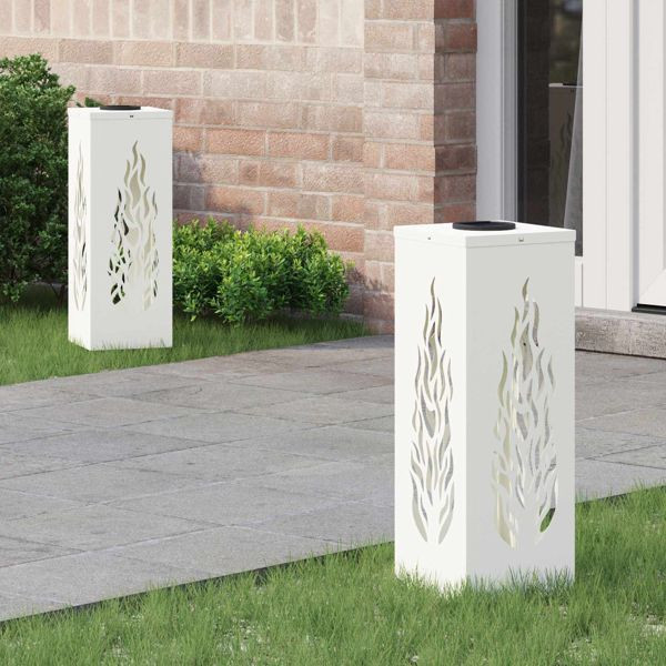 vidaXL Solar LED Weg Licht 2 pcs Weiß Kalt gewalzter Stahl, 879794