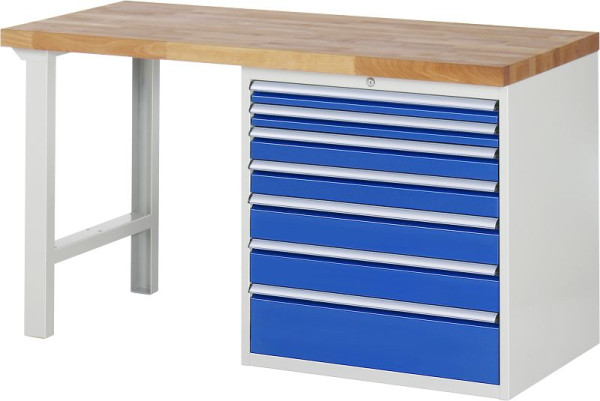 RAU Werkbank Serie 7000 - Modell 7617, B1500 x T700 x H890 mm, Systemunterbau B1500 x T650 x H850 mm, 03-7617A1-157B4M.11