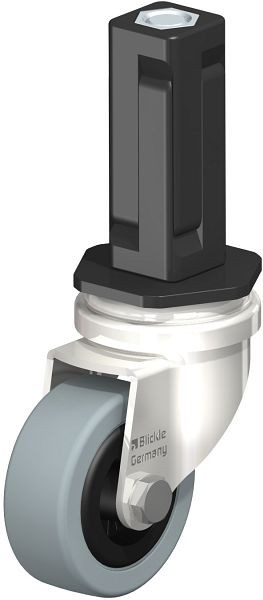 Blickle LRXA-VPA 50G-EXV03 Edelstahl-Apparate-Lenkrolle mit Expander, Vollgummi, Grau, 856422