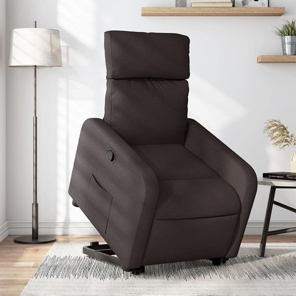 vidaXL Relaxsessel mit Aufstehhilfe Dunkelbraun Stoff, 3206704
