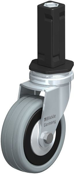 Blickle LRA-VPA 75G-FA-EV03 Apparate-Lenkrolle mit Expander, Vollgummi, Grau, 848012