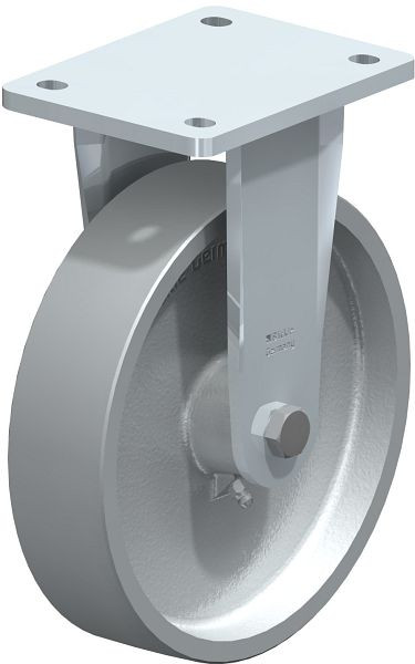 Blickle BO-G 200G Stahlgeschweißte Schwerlast-Bockrolle, Guss, Grau, 35063