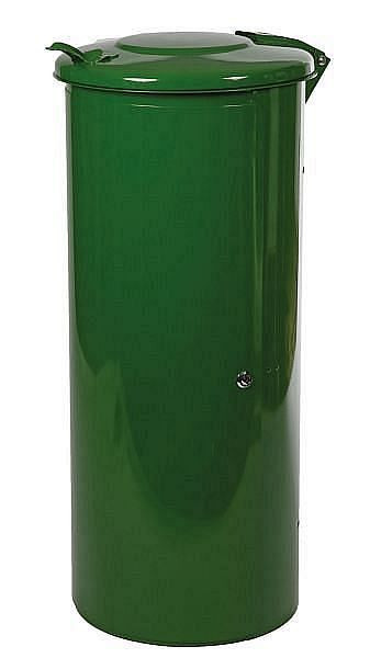 Renner Rastplatz-Abfallsammler Modell 110, abschließbar, ca. 110 L, Stahldeckel, Klemmring verzinkt, verzinkt, beschichtet, eisenglimmer, 8059-00PB DB703