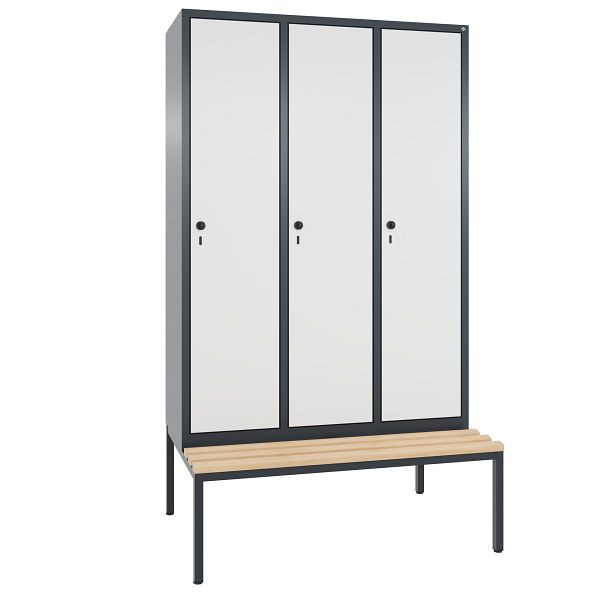 C+P Spind Evolo, 3 Abteile, H2090xB1200xT815 mm, Anthrazit/MDF Weiß, 48050-32 S10694