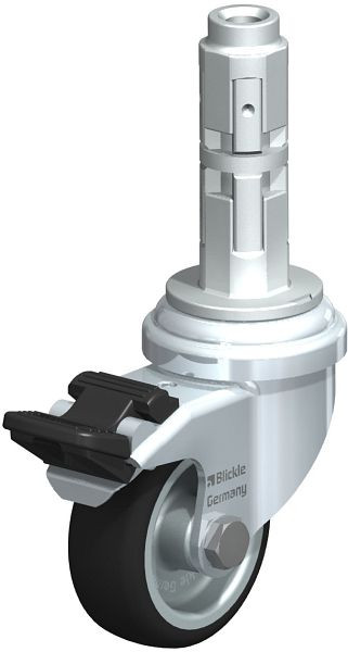 Blickle LRA-PATH 50G-FI-E02 Apparate-Lenkrolle mit Expander & Feststeller, Thermoplastisches Polyurethan, Grau, 848506