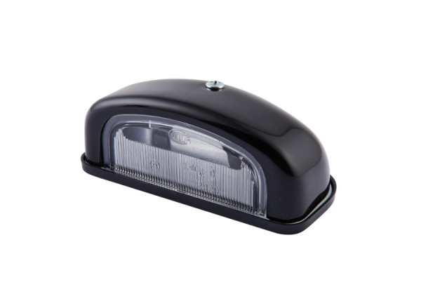 HELLA Kennzeichenleuchte, Halogen, 12V /Schraubanschluss, ECE, Lichtscheibenfarbe: glasklar, Stecker: Flachstecker, links/rechts, 2KA 001 386-231