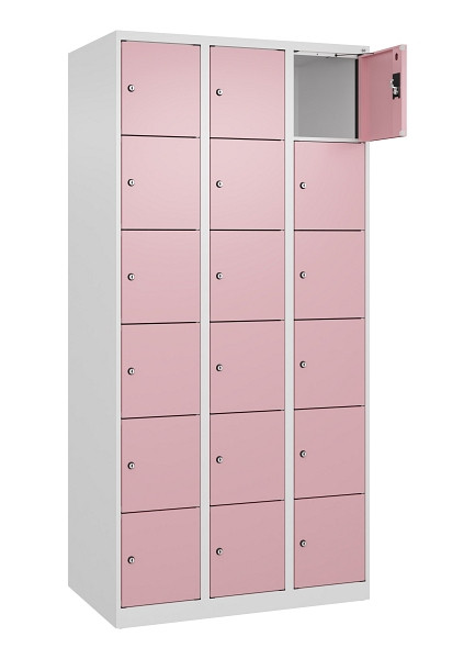 C+P Schließfachschrank Evolo PLUS, 18 Fächer, 1850x900x500mm, 9016/3015, 049000-306 S10018