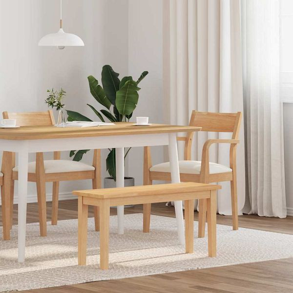 vidaXL Bank 90 cm Massivholz Gummibaum, robust und stabil, 4102595