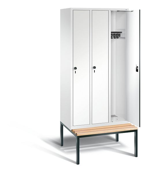 C+P Garderobenschrank Evolo, H2090xB900xT815mm, Farbe: Verkehrsweiß / Dekor Weiß, 48050-30 S10638
