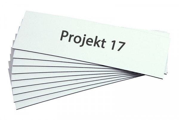 Eichner Magnet Lagerschild, Weiß, Größe: 30 x 100 mm, VE: 100 Stück, 9218-02361