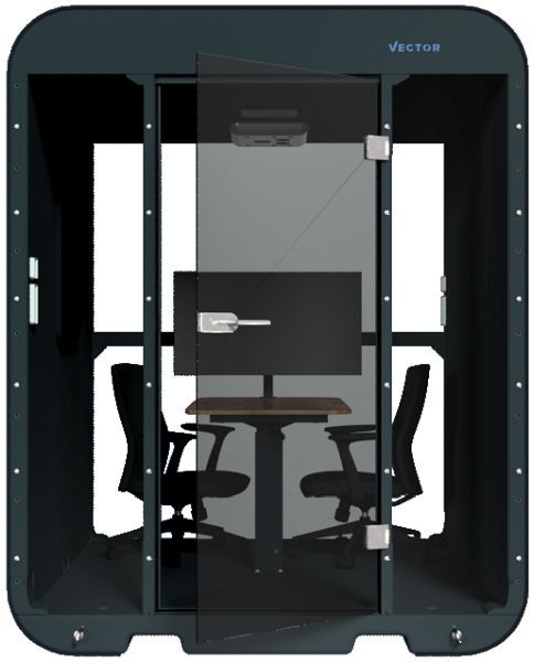 SCHAKE-VECTOR Mobiles Bürohäuschen V-Office, verzinkt + schwarz-matt pulverbeschichtet, VPOF22SOO0127