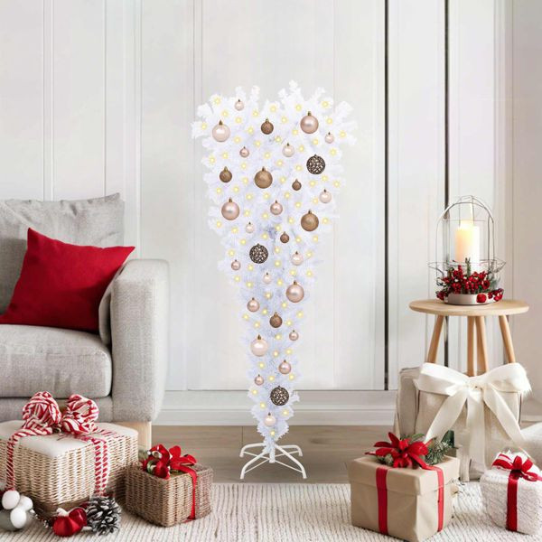 vidaXL Künstlicher Weihnachtsbaum Weiß 120 cm PVC und Stahl, 3426686