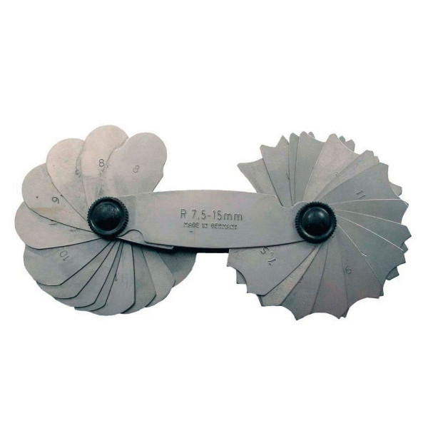 Dönges Radienschablonen-Satz, Messbereich 15,5 - 25,0 mm, Blattanzahl 15 St., 128953