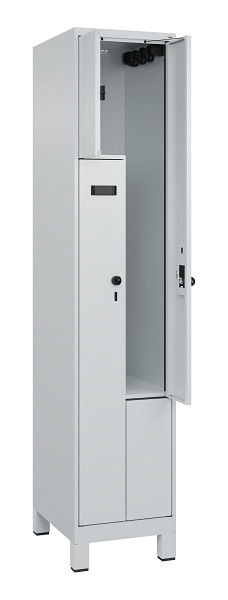 C+P Z-Spind Evolo PLUS, Füße, 2 Fächer, 1950x400x500mm, 7035/7035, Drehriegel, 049013-122 S10012