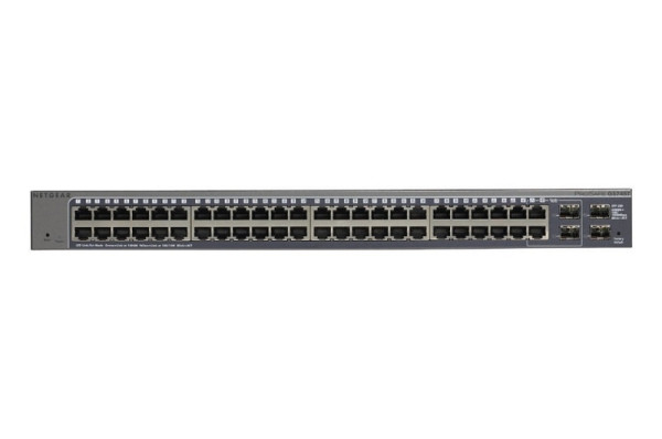 Netgear Gigabit Switch, 48x RJ45 GBit, smart managed, 2x SFP, 2x SFP shared, GS748T-500EUS