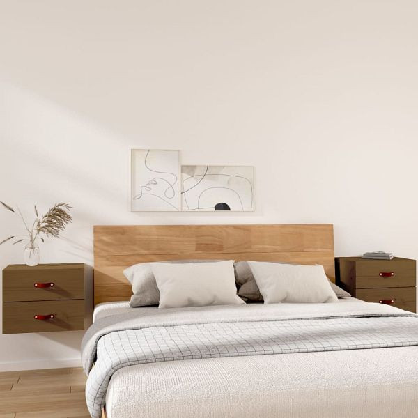 vidaXL Wand-Nachttische 2 Stück Honigbraun 50x36x40 cm, 820983