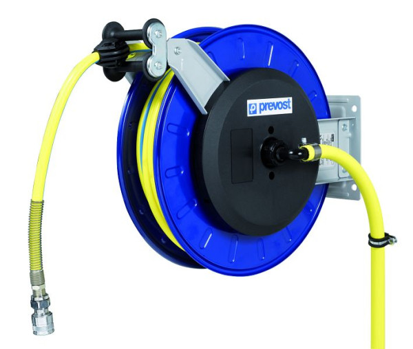 Prevost Aufroller Serie DVO / Stahl mit PVC-Schlauch - Wasser - Niederdruck, Ø Innen/Außen= 15 x 21 mm, Länge= 15 m, Kupplung= ELS 09, DVO 1515LS