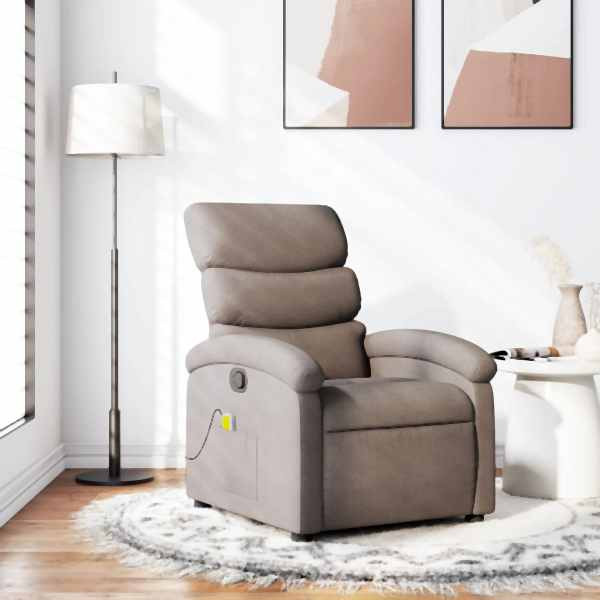 vidaXL Massagesessel Taupe Stoff, Füllung: Schaumstoff, 371709