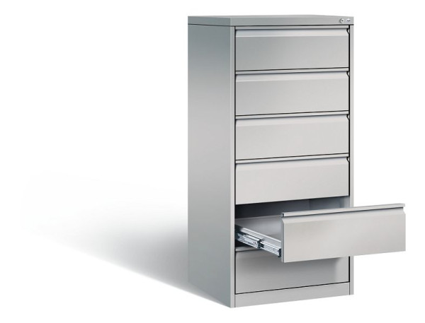 C+P Karteischrank Acurado, H1357xB553xT590mm, Farbe: Weißaluminium, Griffleiste, 12736-322 S10004