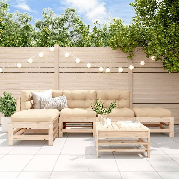 vidaXL 6-teilig Garten-Lounge-Set Massivholz Kiefer, 3186326