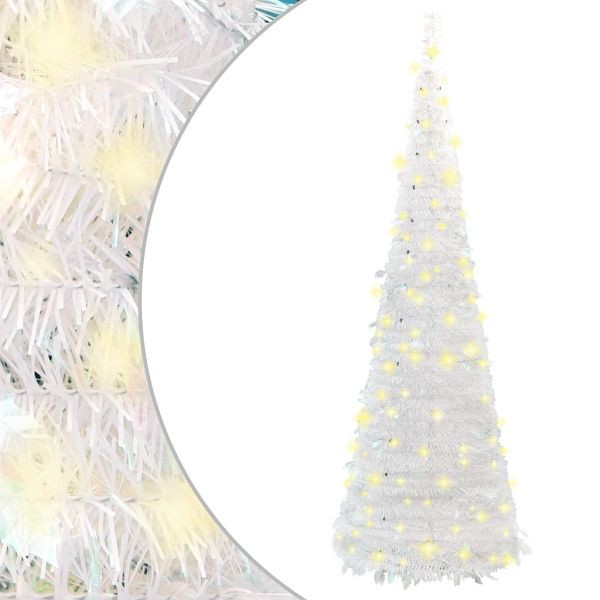 vidaXL Pop-Up-Weihnachtsbaum Künstlich 200 LEDs Weiß 210 cm, 357755