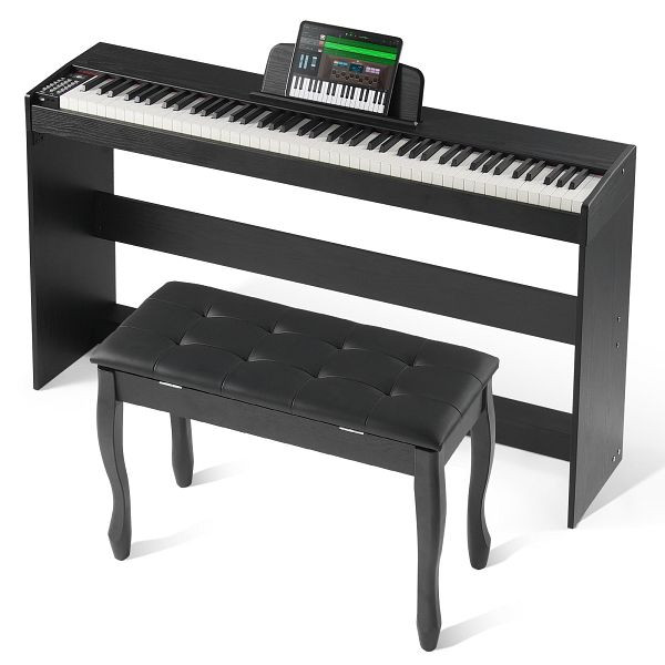 VEVOR 88 Tasten Digitalpiano Elektrisches Klaviere Doppeltastatur 3-Pedale Bank, YTSZCGQ88JXT74IECV2