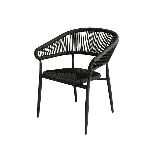 Feros Flint Stapelbarer Sessel inkl. Sitzkissen, Schwarz, 151511