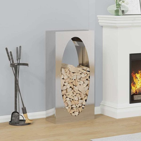 vidaXL Brennholzregal 50x23x100 cm Edelstahl, 864185, 8721158787224