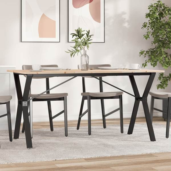 vidaXL Esstisch Y-Gestell 160x80x75 cm Massivholz Kiefer und Gusseisen, 3282721
