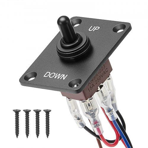 VEVOR 6-poliger Wippschalter DC 12V/30A AC 250V/15A mit Auf-Ab-Montageplatte, wasserdichter Kappe für Auto/Boot, XXZXQKZKGYXBNWRM6001V9