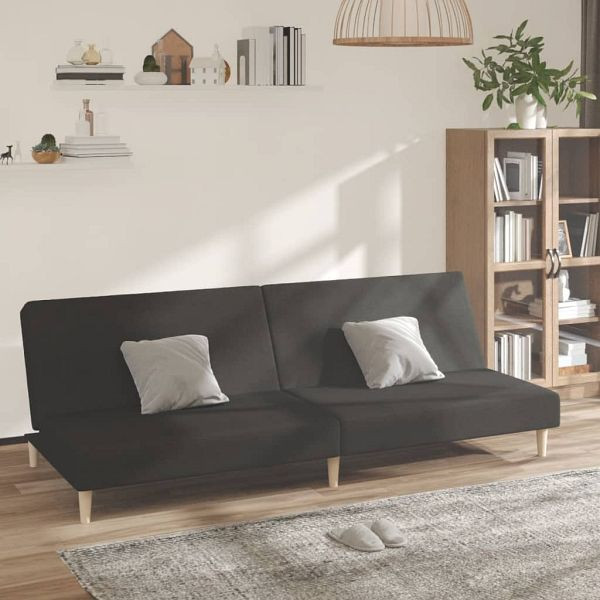 vidaXL Schlafsofa 2-Sitzer Schwarz Stoff, 375725, 8721012378780