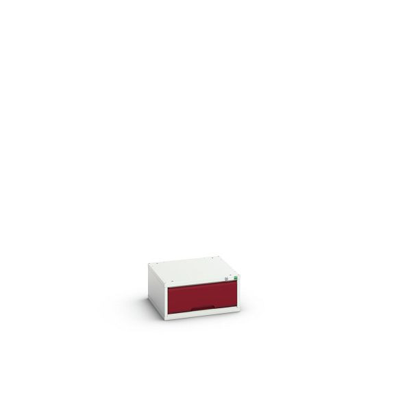 bott verso Schubladenschrank, mit 1 Schublade, BxTxH: 525 x 550 x 250 mm, Lichtgrau / Purpurrot, 16925000.24