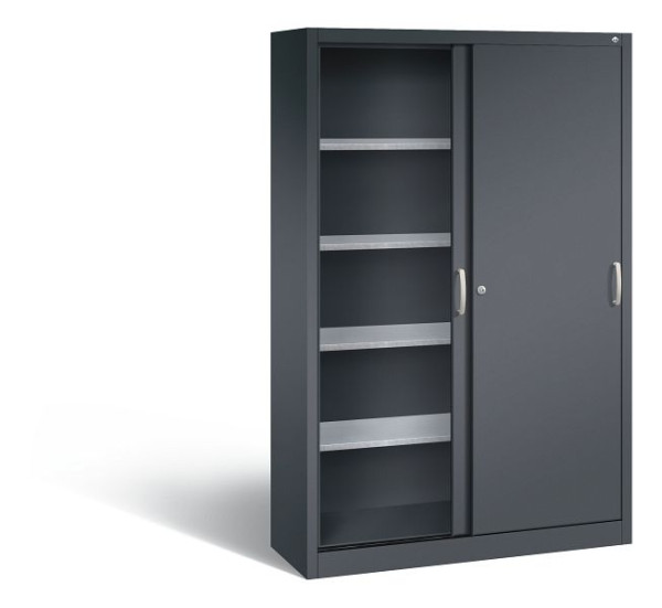 C+P Schiebetürenschrank Acurado, H1950xB1200xT400mm, Farbe: Schwarzgrau, Bügelgriff, 2049-00 S10078