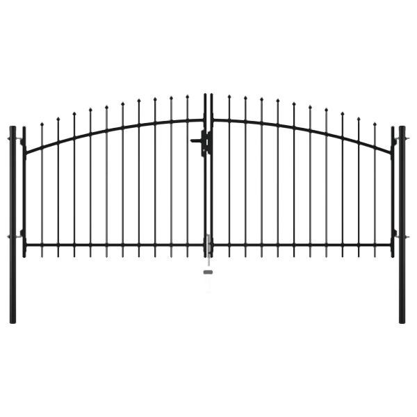 vidaXL Doppelflügel-Gartentor mit Speerspitzen 300 x 150 cm, 144359