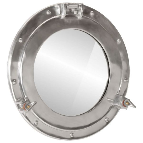vidaXL Bullaugen-Spiegel Wandmontage Ø38 cm Aluminium und Glas, 357849