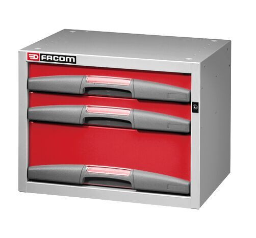 Facom Matrix Regal, klein, tief, mit 3 festen Schubladen, F50000042