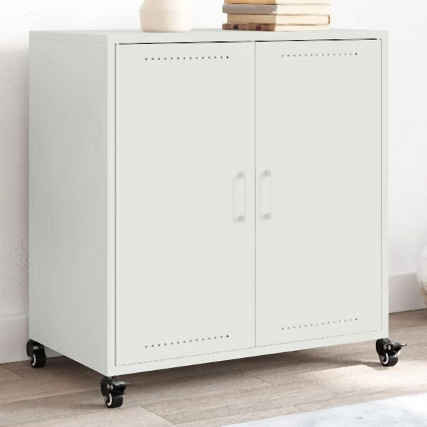 vidaXL Sideboard Weiß 68,5x39x72 cm Stahl, stilvoll, 846661