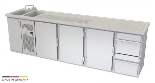 hefa Theke Brillant 31V/2L-TTTZ, Abmaße: 950 x 3.100 x 650/700 mm, Brillant 31V/2L-TTTZ