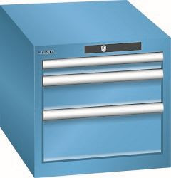 LISTA Schubladenschrank 18x27E (BxTxH) 411x572x383mm KEY Lock, Lichtblau, 3 Schubladen, 78.406.010