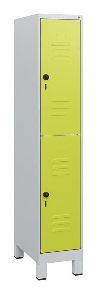 C+P Doppelstöckiger Spind Classic PLUS, Füße, 1630x300x500mm, 7035/0024, Drehriegel, 0803105-10 S10010