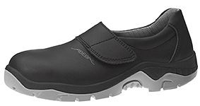 ABEBA Sicherheitsschuhe anatom Slipper schwarz, S2, Ristbereich verstellbar, mit Gummizug, Mikrofaser, 2135-36