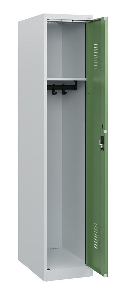 C+P Spind Evolo PLUS, Sockel, 1 Abteil, 1630x300x500mm, 7035/6011, Zylinderschloss, 0490205-10 S10037