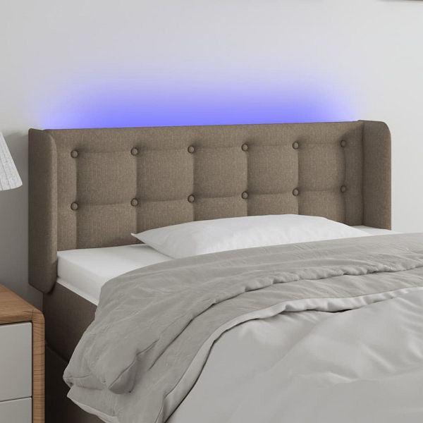vidaXL LED Kopfteil Taupe 93x16x78/88 cm Stoff, 3123656