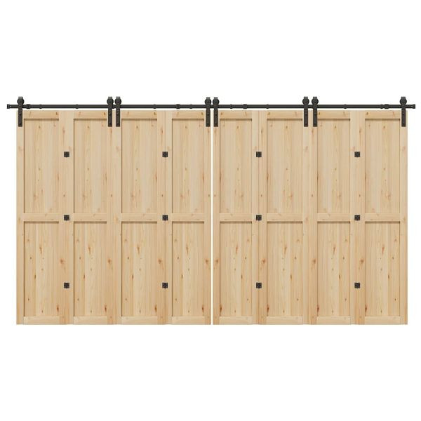 vidaXL Schiebetürbeschlag-Set 400 cm Stahl Schwarz, 3295804