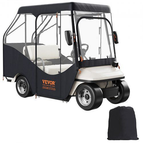 VEVOR Transparent Golfwagen Regenabdeckung 4-Personen-Golfwagenabdeckung 152 x 110 cm, 420D-Polyester, Passend für EZGO TXT Golfwagen, KSHGEFCZGMDJB8OZ9V0