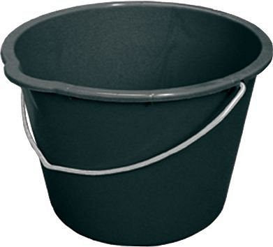 DENIOS Kunststoff-Eimer aus recyceltem Polyethylen (PE), 12 Liter, schwarz, VE: 10 Stück, 180-845